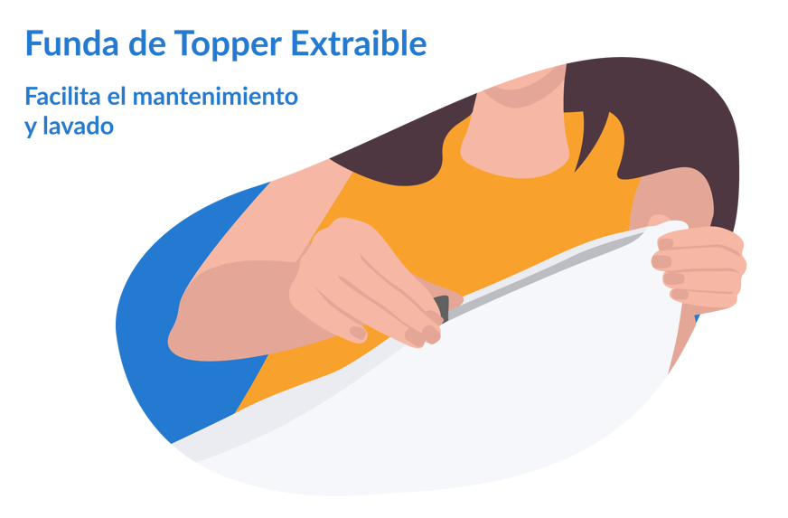 Topper funda extraible
